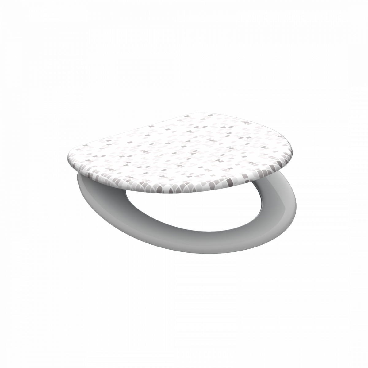 Duroplast WC-Sitz MOSAIK GRAU, mit Absenkautomatik