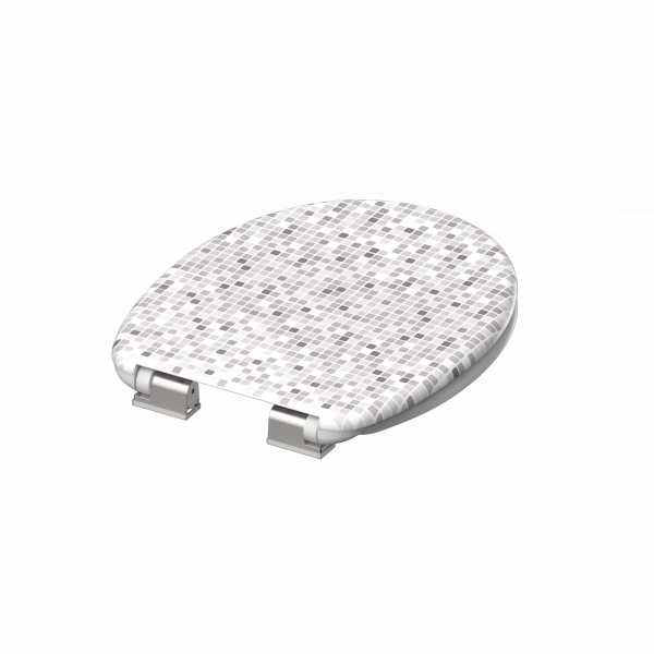 Duroplast WC-Sitz MOSAIK GRAU, mit Absenkautomatik