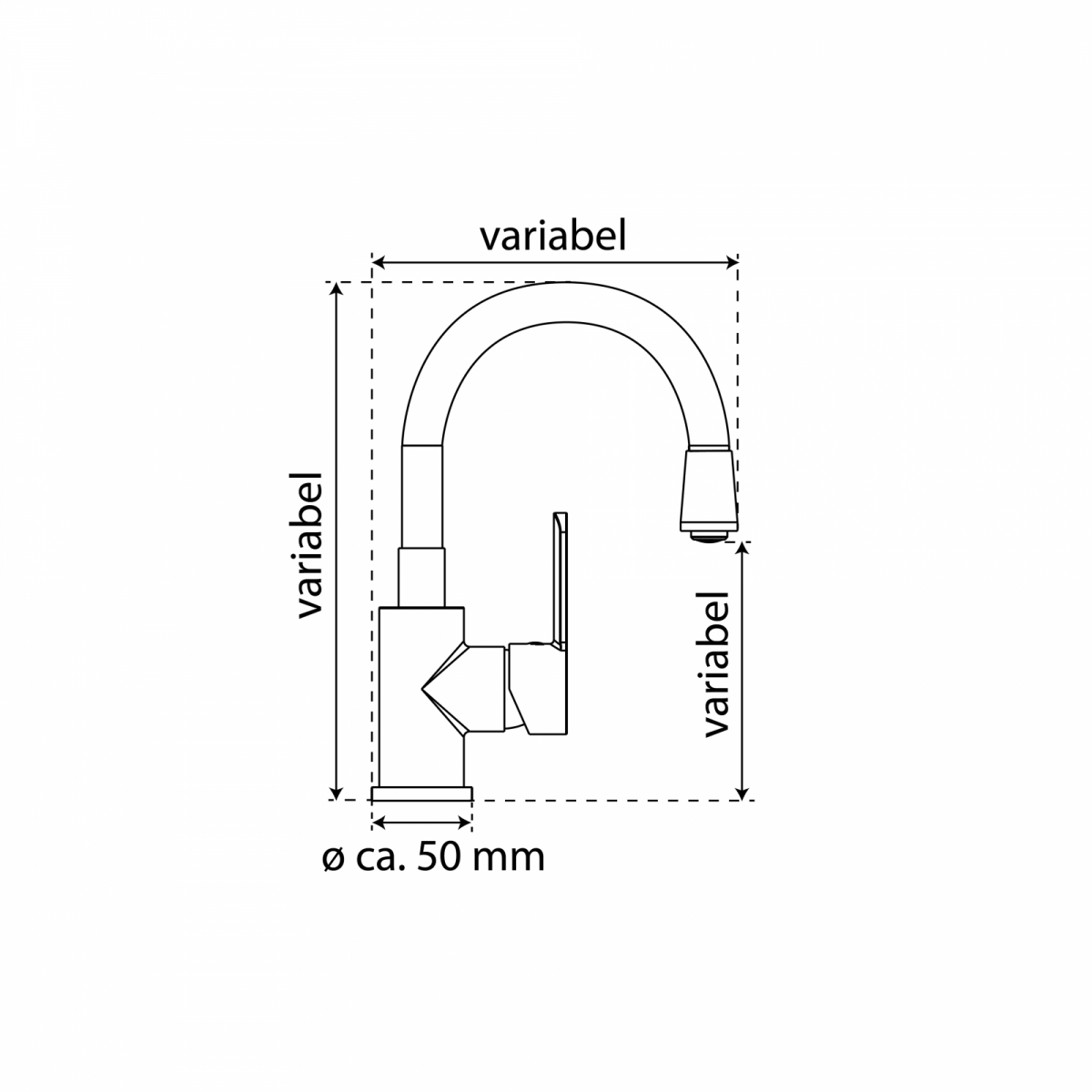 Waschtischarmatur FLEXO, Chrom/Weiß, Waschbeckenarmatur
