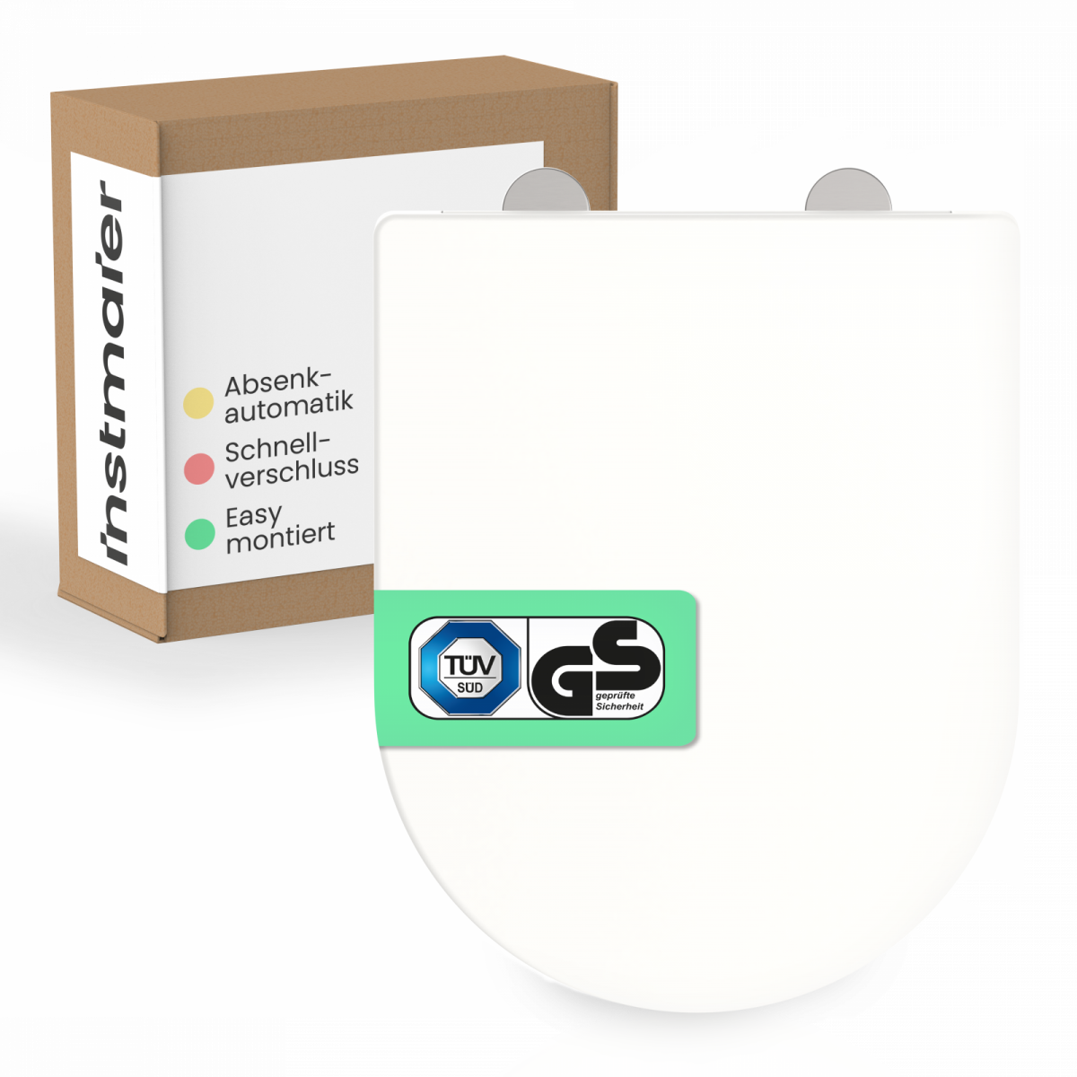 WC-Sitz Helma TÜV geprüft, in Weiß mit Absenkautomatik und Schnellverschluss, D-Form