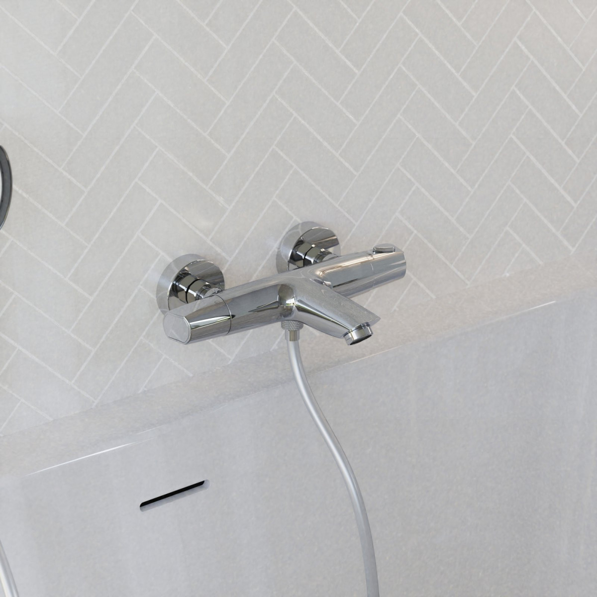 Badewannenarmatur Beatrice, in Chrom mit Thermostat