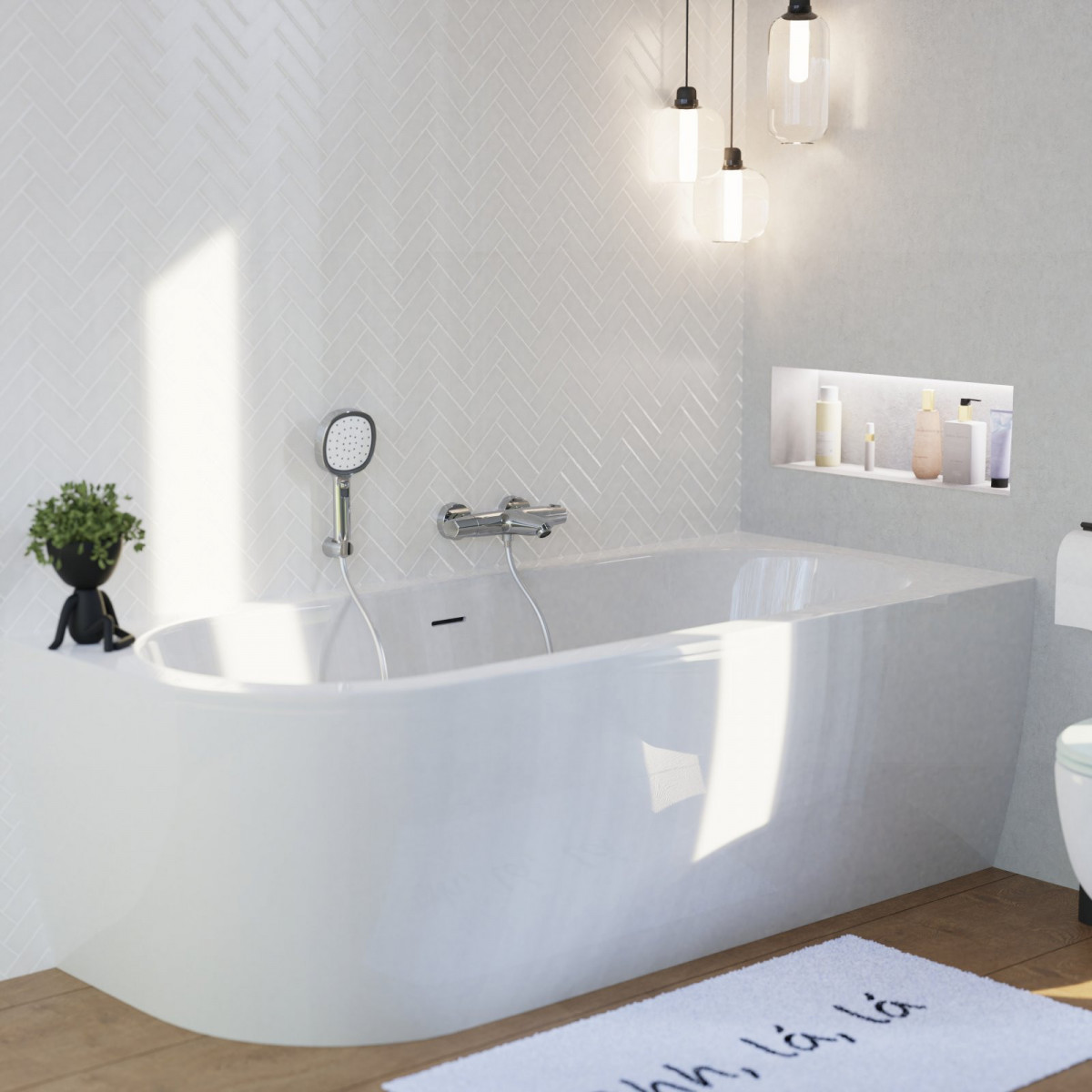 Badewannenarmatur Beatrice, in Chrom mit Thermostat