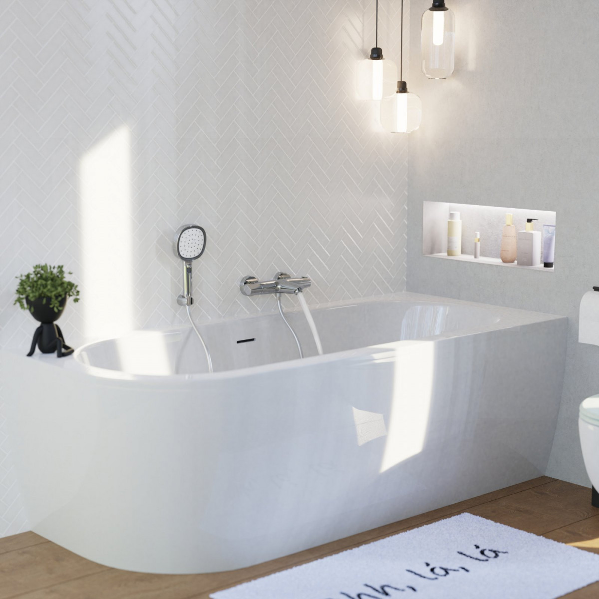 Badewannenarmatur Beatrice, in Chrom mit Thermostat