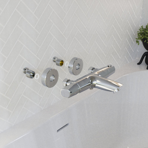 Badewannenarmatur Beatrice, in Chrom mit Thermostat