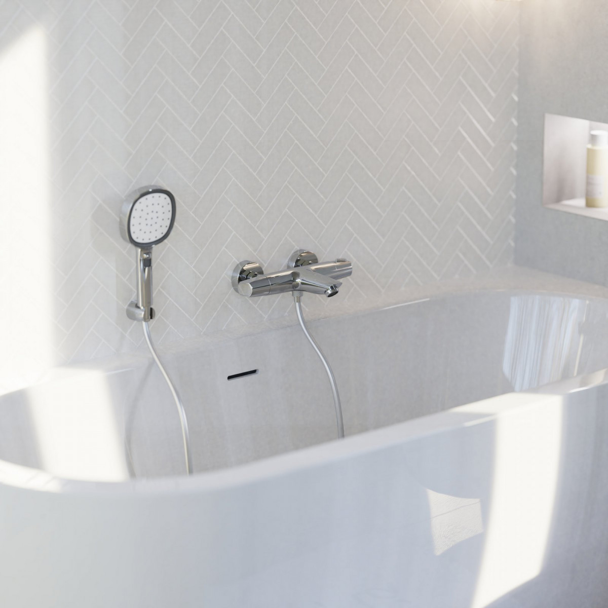 Badewannenarmatur Beatrice, in Chrom mit Thermostat