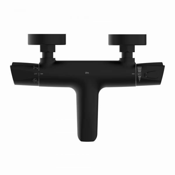 Badewannenarmatur Beatrice, in Schwarz matt mit Thermostat