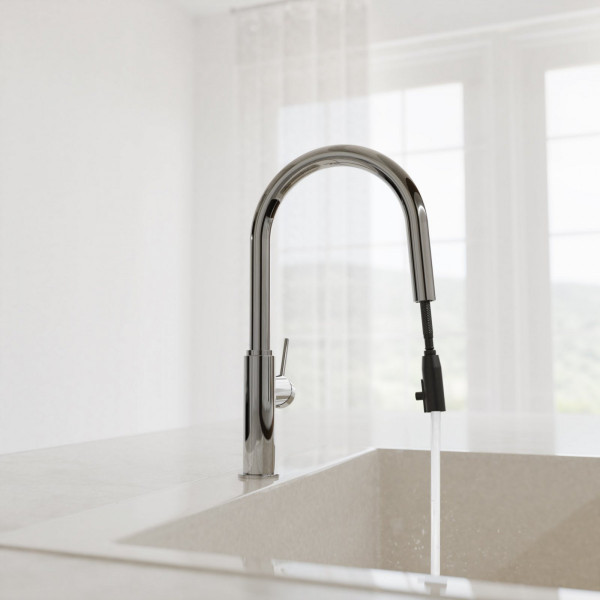 BLACKPOOL Spültischarmatur, Chrom, mit herausziehbarem Auslauf