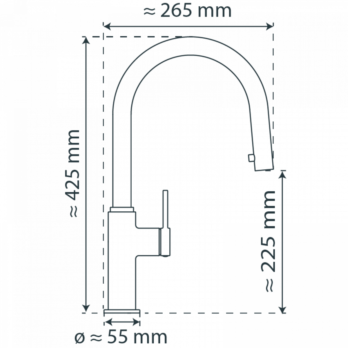 BLACKPOOL Spültischarmatur, Edelstahloptik, mit herausziehbarem Auslauf