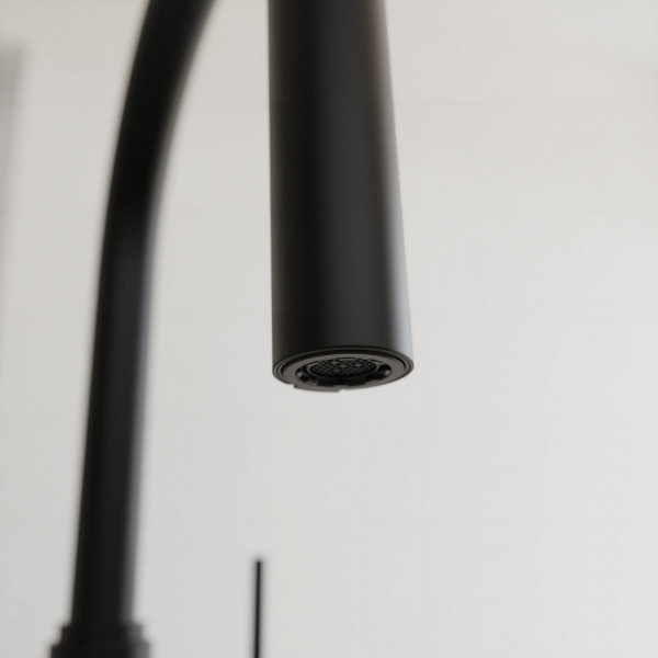 BLACKPOOL Spültischarmatur, Schwarz matt, mit herausziehbarem Auslauf