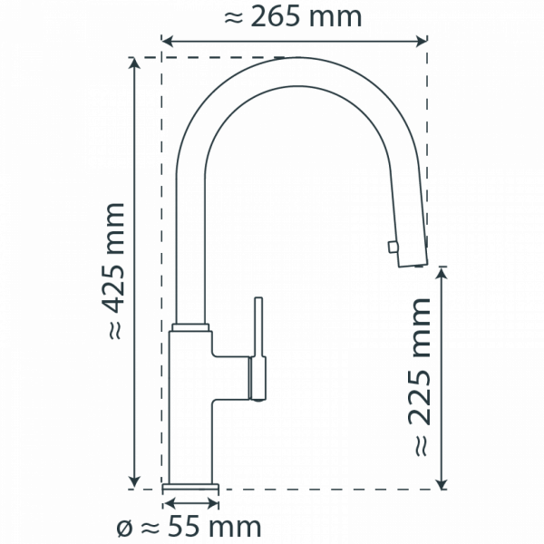 BLACKPOOL Spültischarmatur, Graphit matt, mit herausziehbarem Auslauf