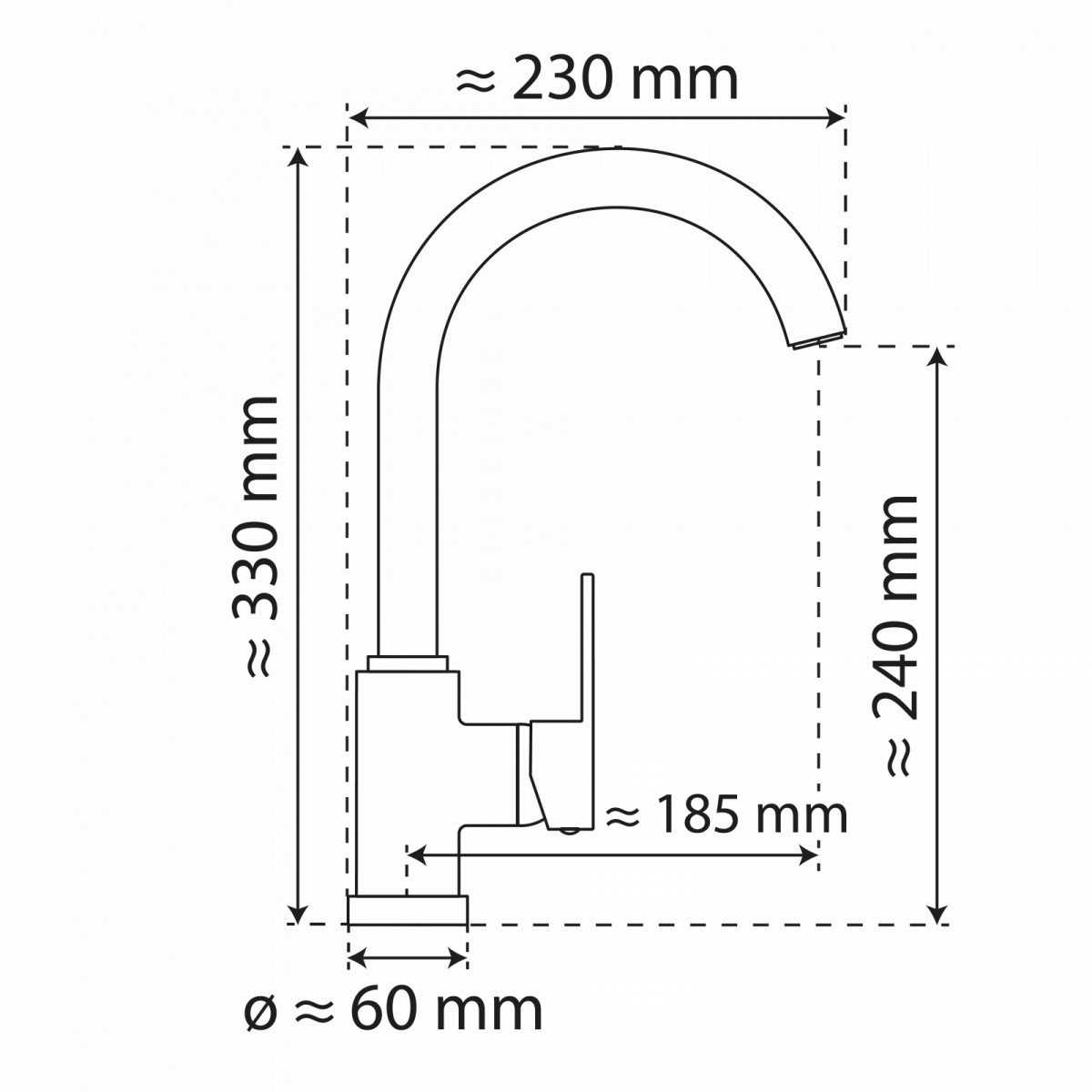 WK 5 in Chrom, Küchenarmatur mit klassischem Rundbogenauslauf