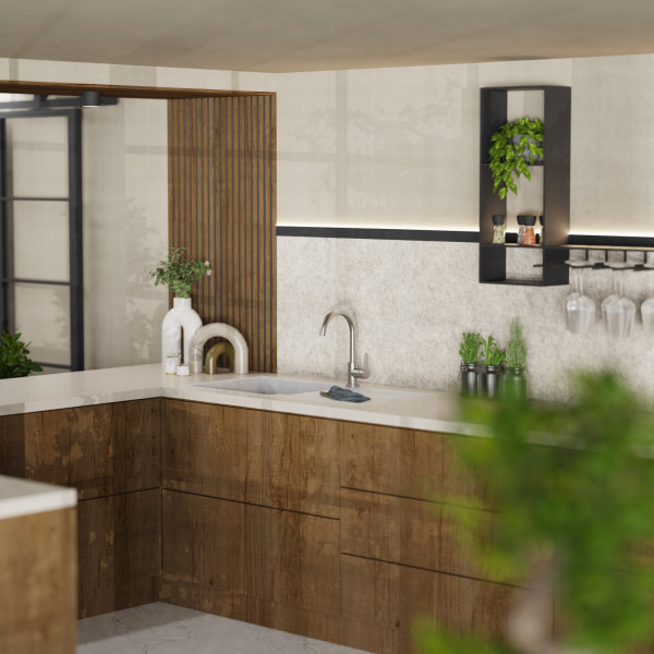 WK 5 in Edelstahloptik, Küchenarmatur mit klassischem Rundbogenauslauf