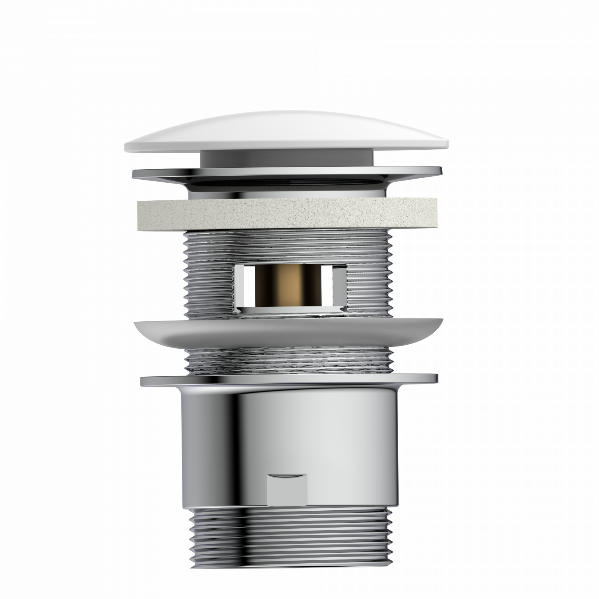 Bundle mit Badarmatur B2, Chrom/ Weiß, Ablaufgarnitur in Weiß und Flaschensiphon in Chrom