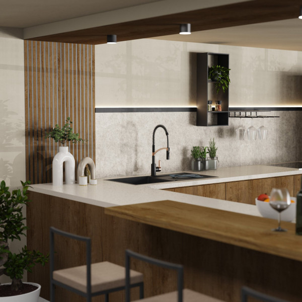 WK 3 in Schwarz/Roségold, Küchenarmatur mit innovativem Spiralfeder-Design