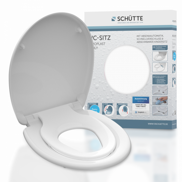 Duroplast WC-Sitz FAMILY WHITE, mit Absenkautomatik und Schnellverschluss