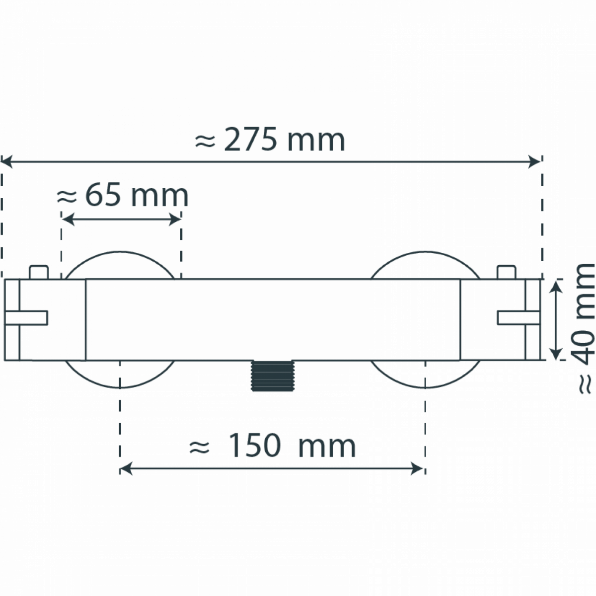 LONDON Thermostat Duscharmatur, Chrom