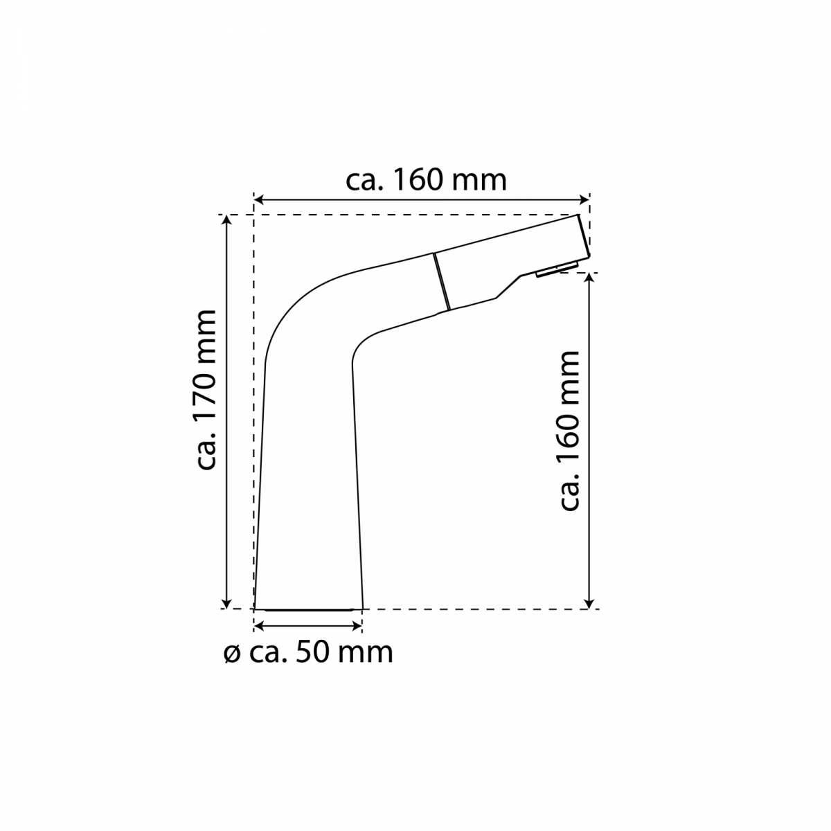 Waschtischarmatur COOL, mit herausziehbarer Haarbrause, Chrom