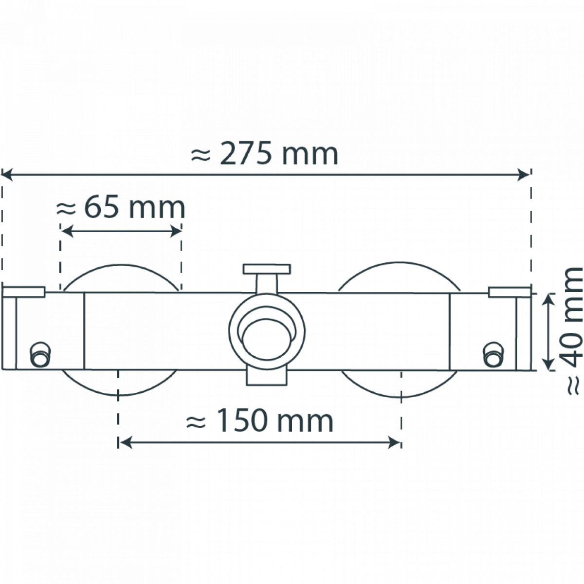 LONDON Thermostat Wannenfüllarmatur, Schwarz