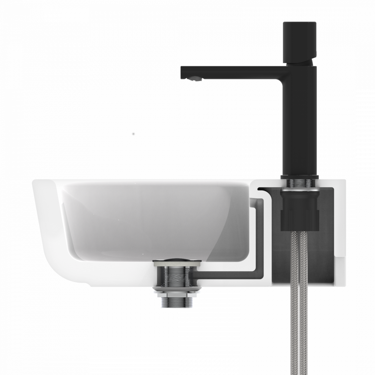 NEW YORK Waschtischarmatur, Schwarz matt