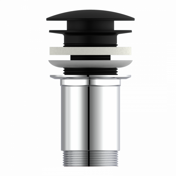 Bundle mit Badarmatur B2, Chrom/Schwarz, Ablaufgarnitur E2 in Schwarz und Flaschensiphon in Schwarz