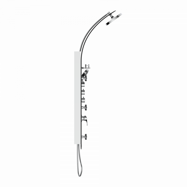 Duschpaneel KARIBIK, Wellnessdusche inkl. 6 Massagedüsen, Duscharmatur, Sicherheitsglas, Schwarz