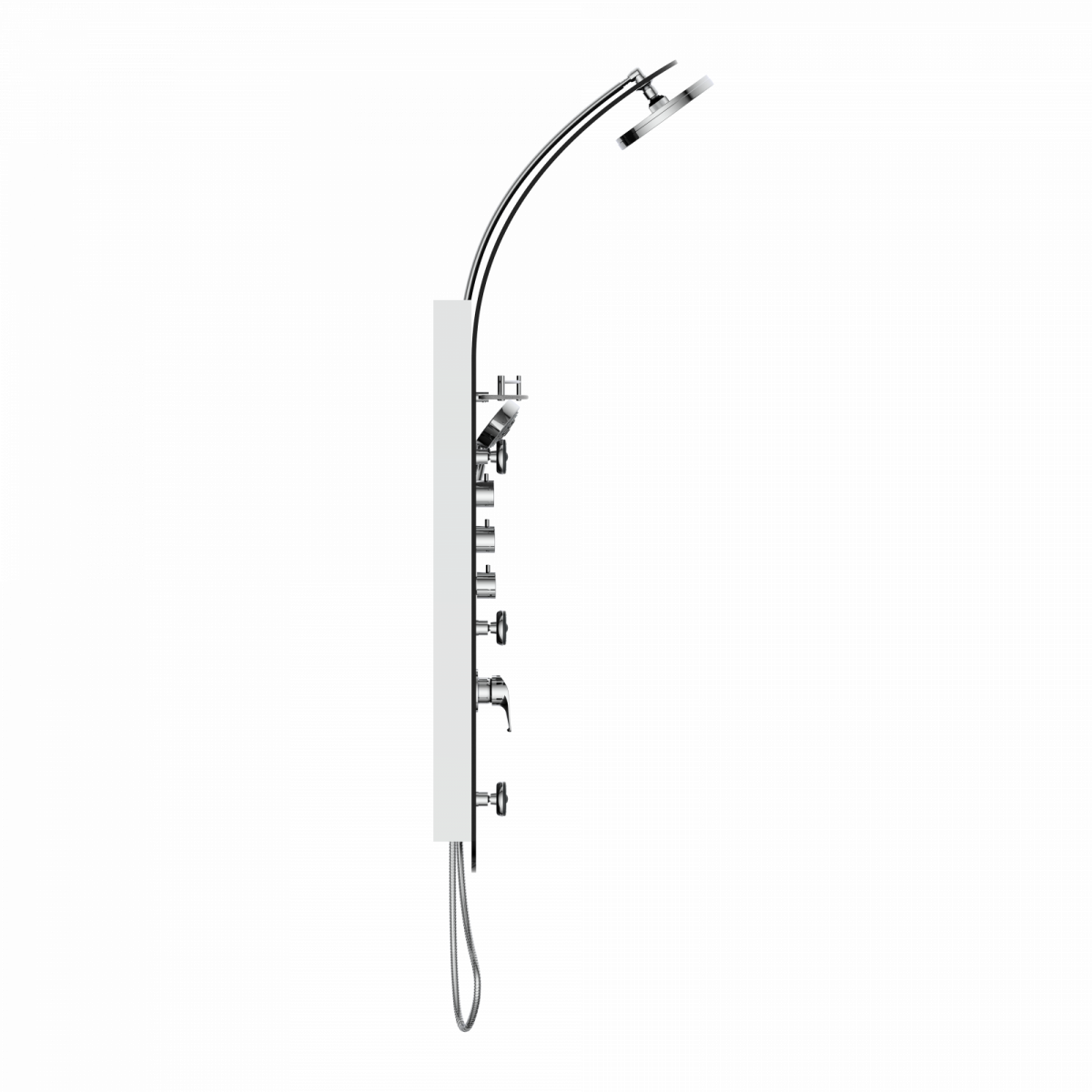 Duschpaneel KARIBIK, Wellnessdusche inkl. 6 Massagedüsen, Duscharmatur, Sicherheitsglas, Schwarz