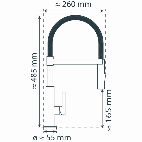 MIAMI Spiralfeder Spültischarmatur, Chrom/Schwarz matt