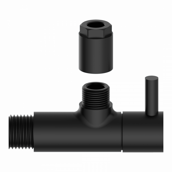 Universal Eckventil mit Schnellverschluss Schwarz