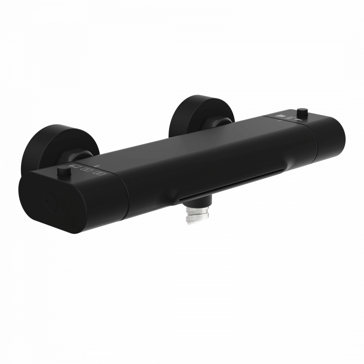 Badewannenarmatur CARNEO, Sicherheitssperre bei 38°C, Schwarz matt