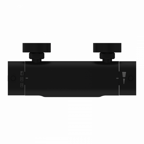 Badewannenarmatur CARNEO, Sicherheitssperre bei 38°C, Schwarz matt