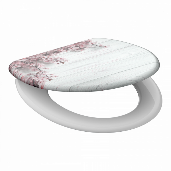 Duroplast WC-Sitz FLOWERS und WOOD, mit Absenkautomatik