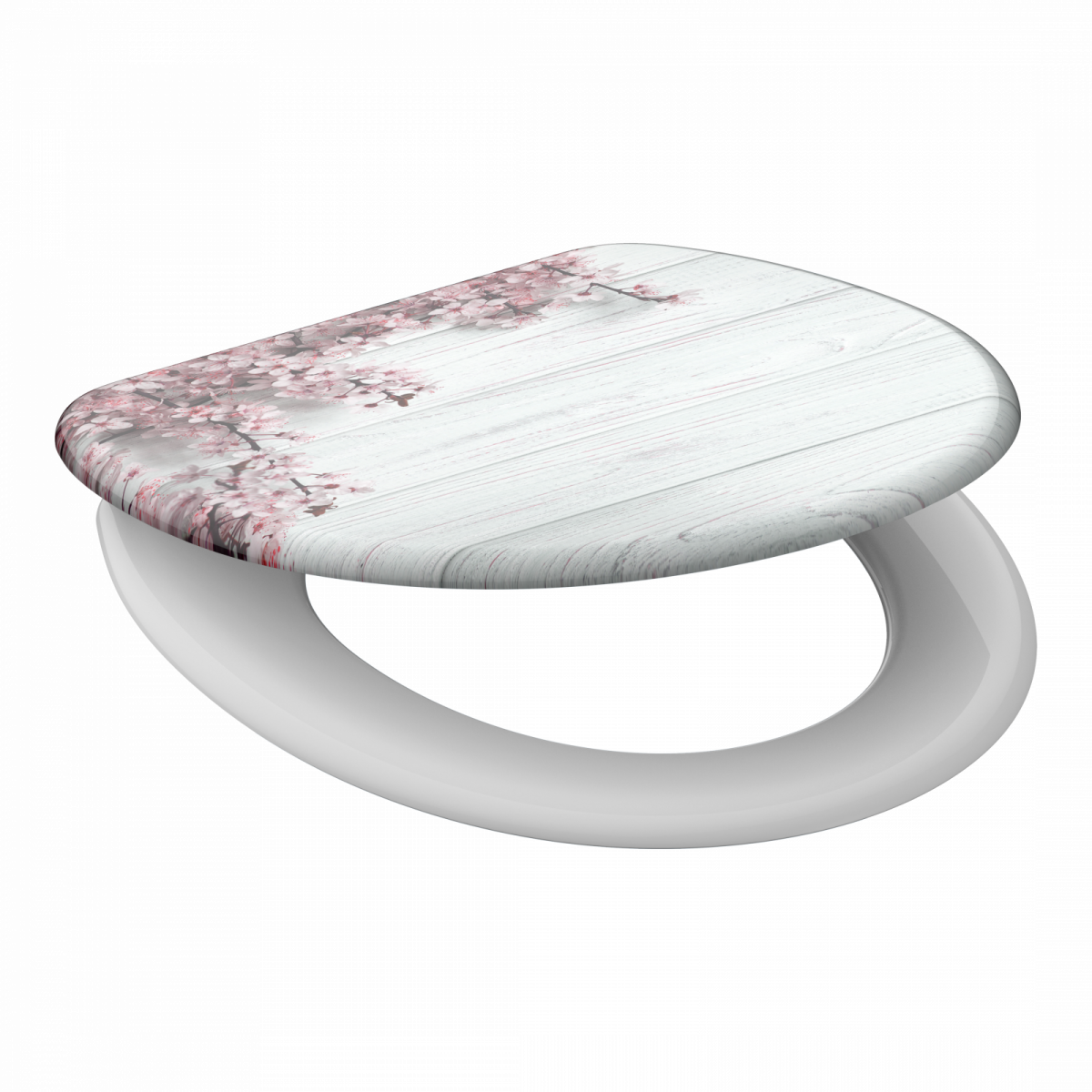 Duroplast WC-Sitz FLOWERS und WOOD, mit Absenkautomatik