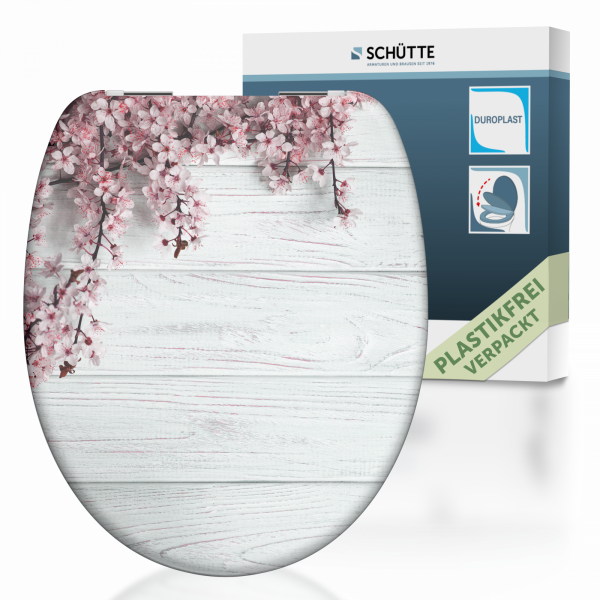 Duroplast WC-Sitz FLOWERS und WOOD, mit Absenkautomatik