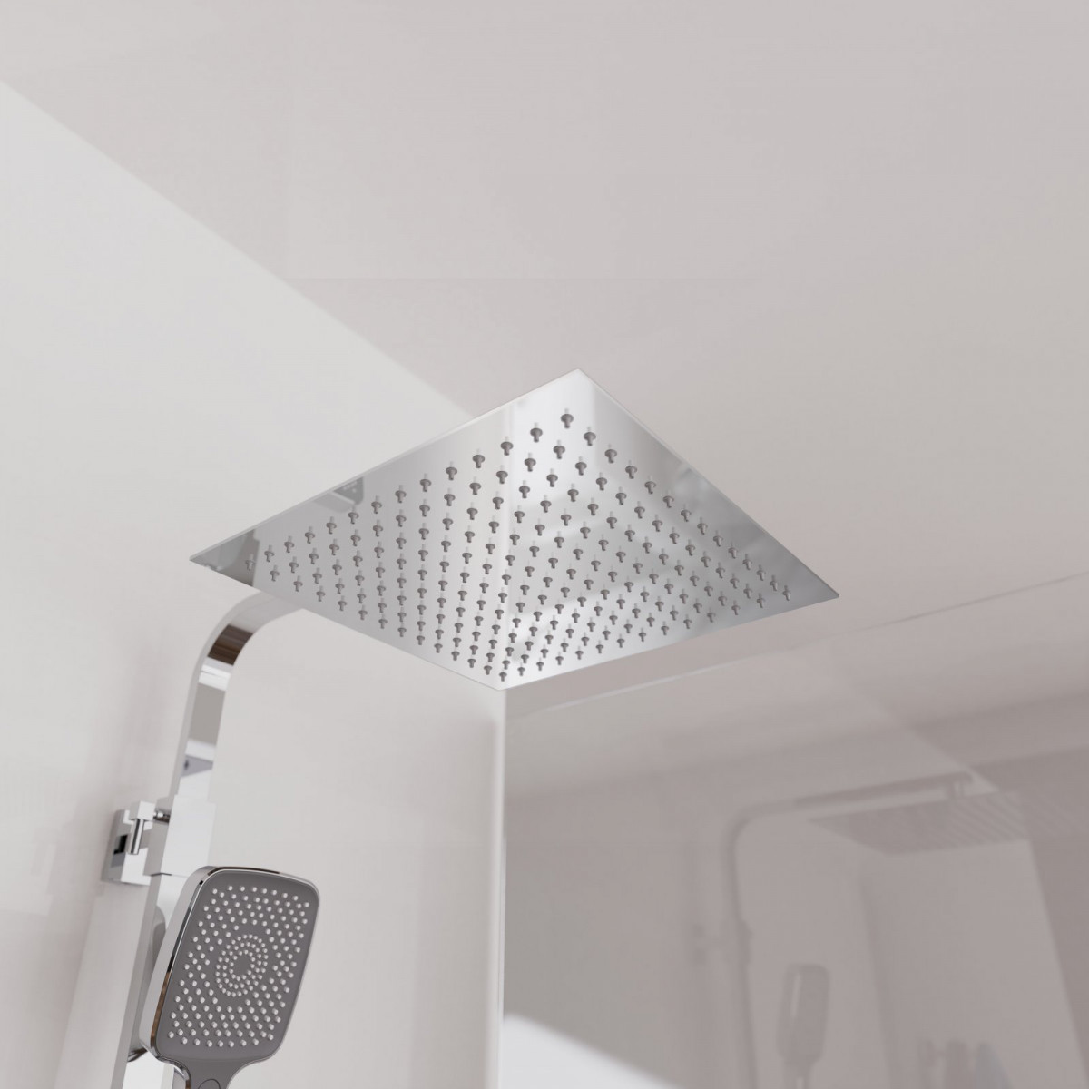 OCEAN Überkopf-Brauseset, mit Thermostatarmatur, Chrom/Anthrazit, mit Ablage