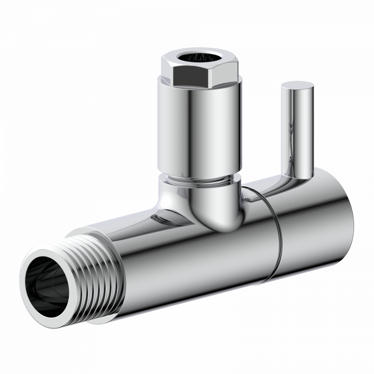 Universal Eckventil mit Schnellverschluss in Chrom