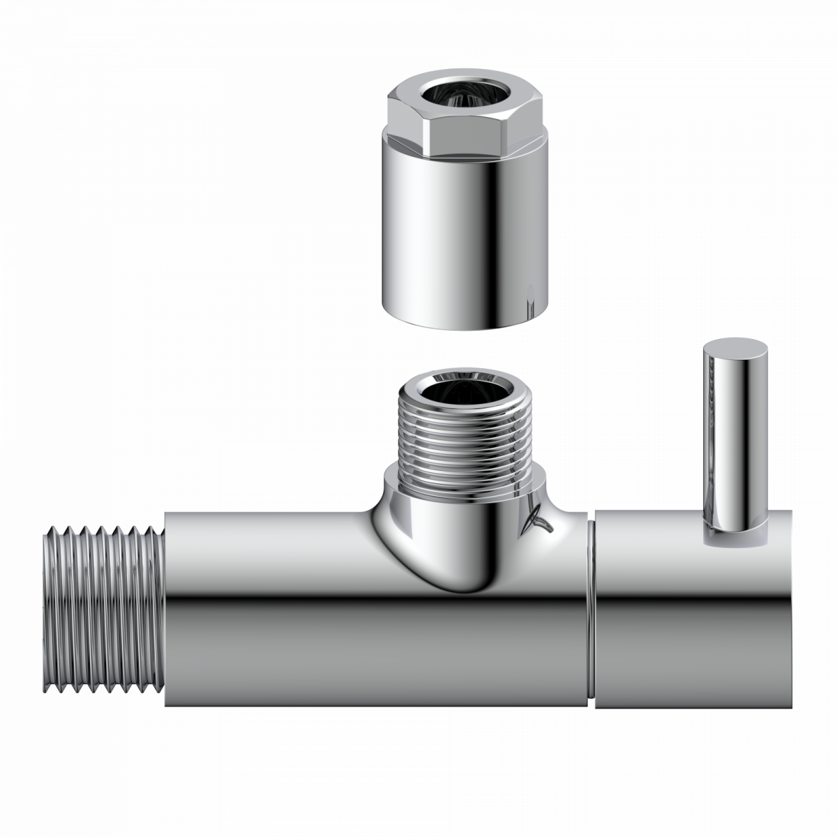 Universal Eckventil mit Schnellverschluss in Chrom