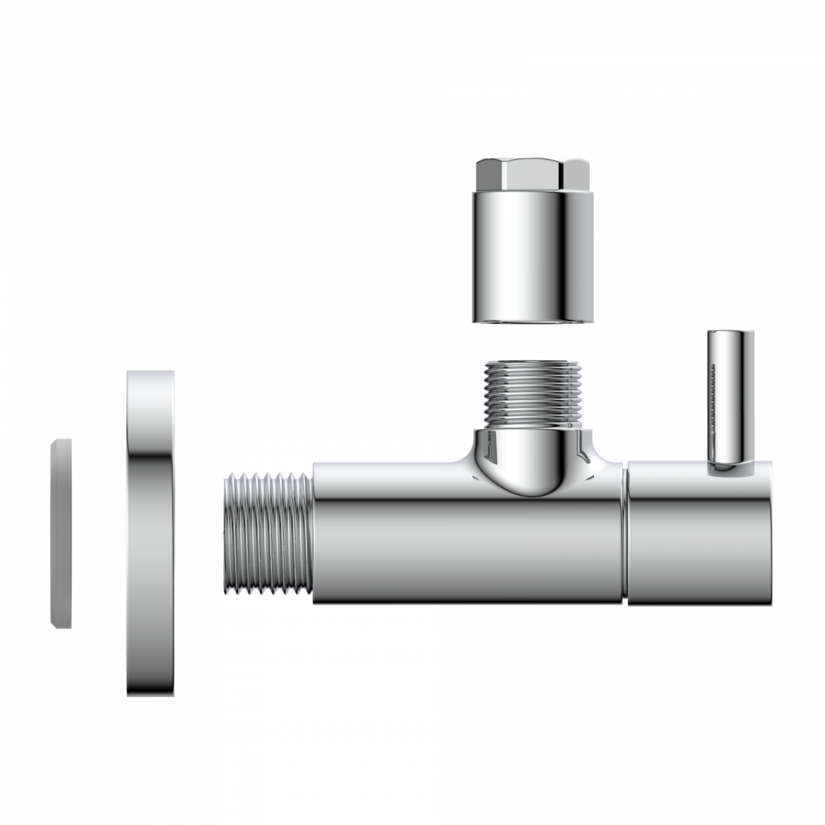 Universal Eckventil mit Schnellverschluss in Chrom