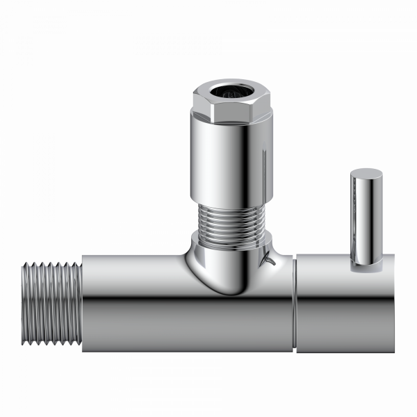 Universal Eckventil mit Schnellverschluss in Chrom