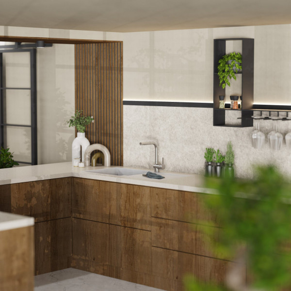 WK 4 Pro in Edelstahloptik, Küchenarmatur mit herausziehbarem Auslauf