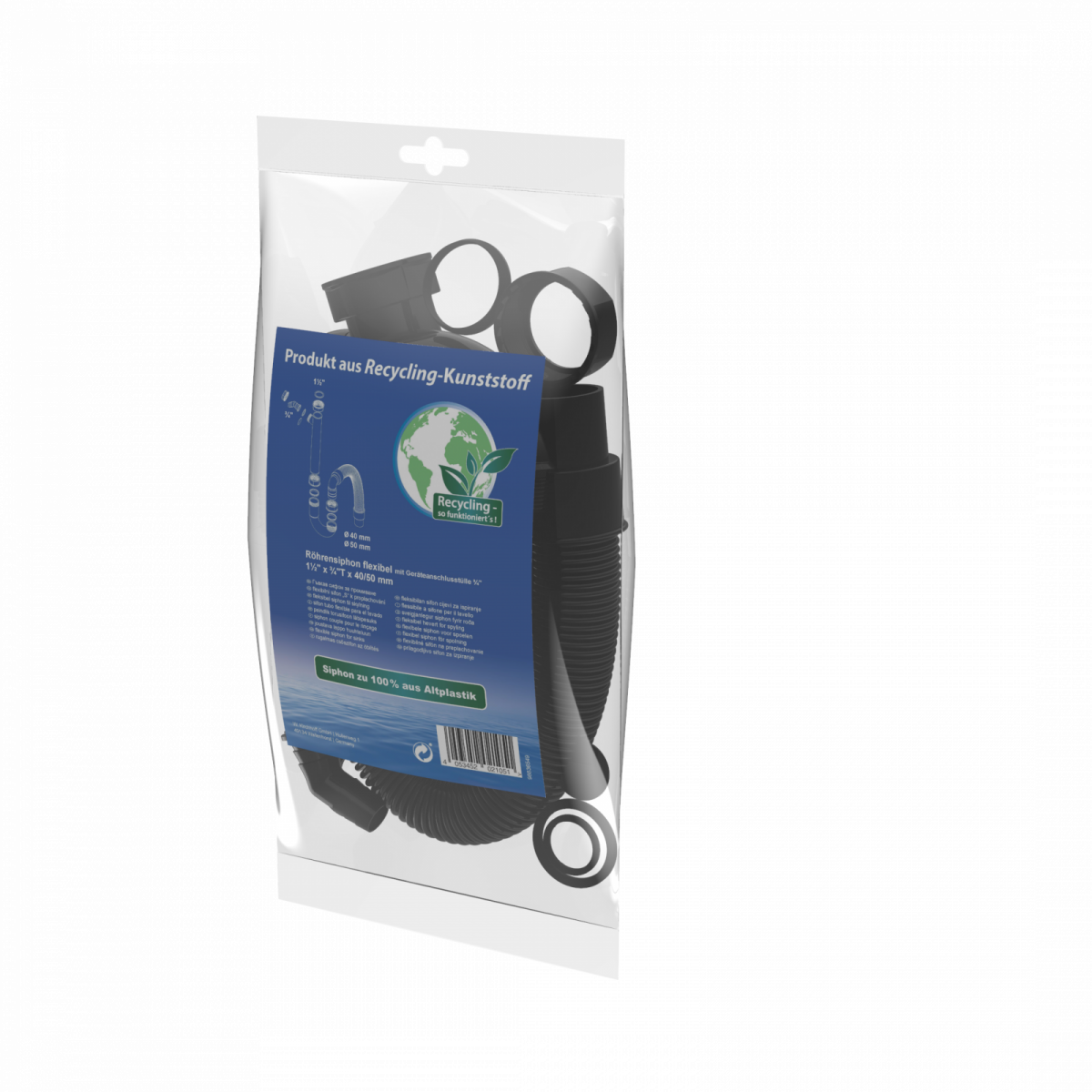 ECO-SAVE KS Flex-Spülen-Röhrensiphon, Grau