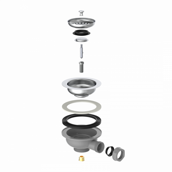 ECO-SAVE Korbventil, Grau, 1 1/2" AG"