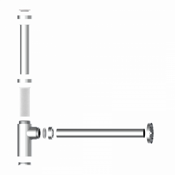 Design-Flaschensiphon, Chrom, 1 1/4" x 32 mm"