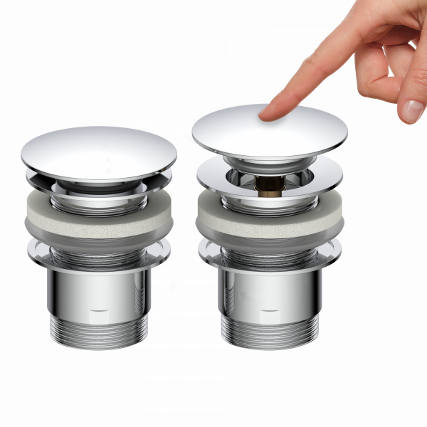 Ablaufventil DAV-1WK, Chrom,1 1/4" x 65 mm"