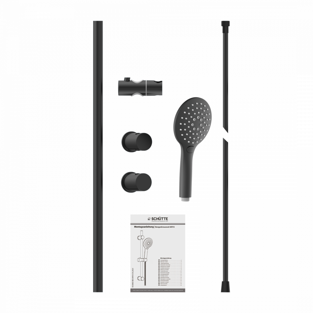 RAVEN Stangenbrauseset, Schwarz matt