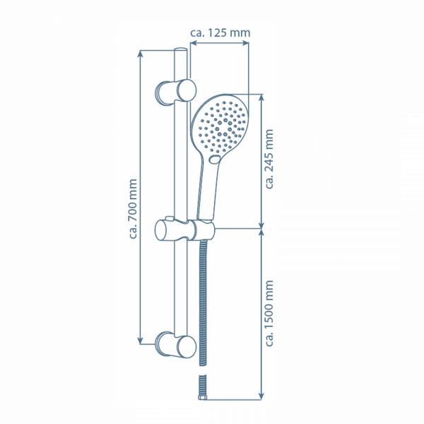 RAVEN Stangenbrauseset, Schwarz matt