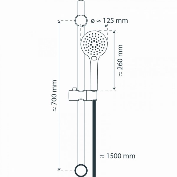 RAVEN Stangenbrauseset, Schwarz matt