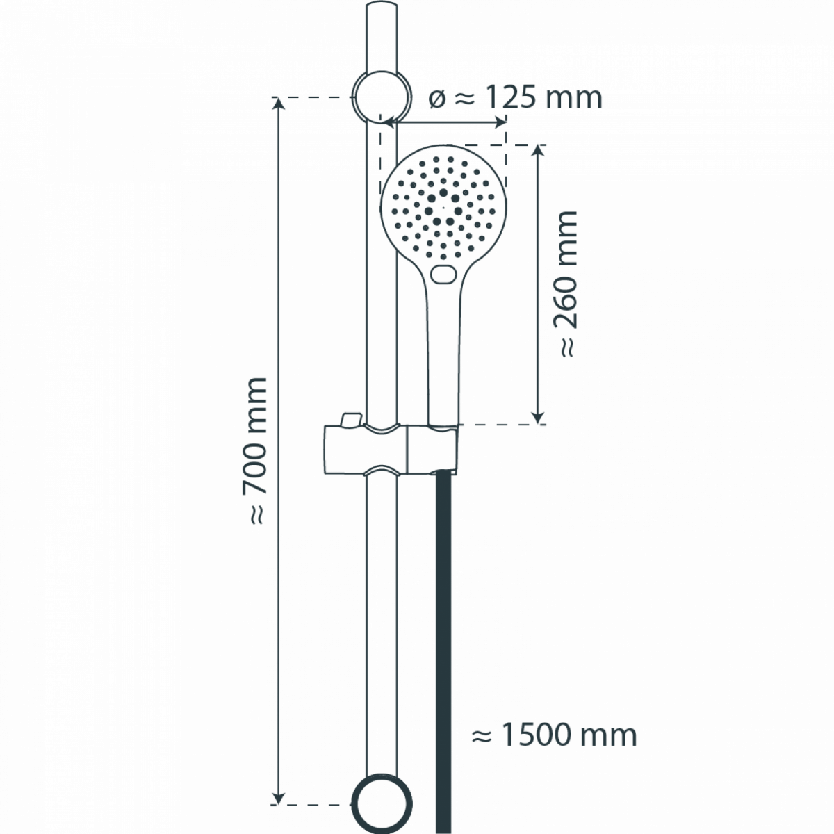 RAVEN Stangenbrauseset, Schwarz matt