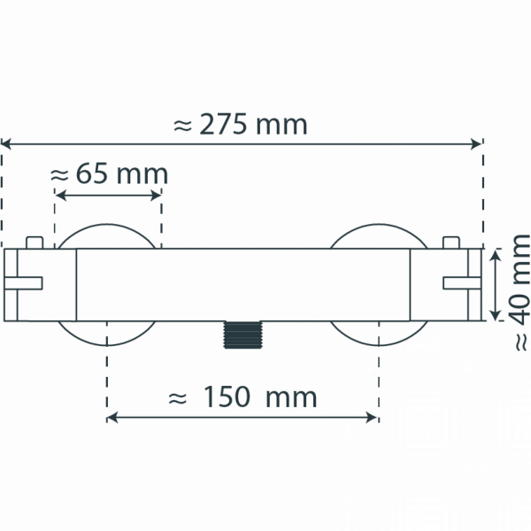 LONDON Thermostat Duscharmatur, Schwarz matt