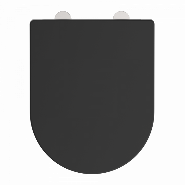 WC-Sitz Helma TÜV geprüft, in Schwarz mit Absenkautomatik und Schnellverschluss, D-Form