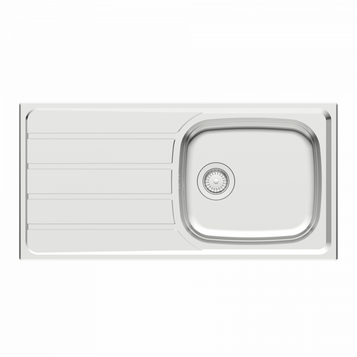 Edelstahlspüle Katharina, mit Abtropffläche und 1 Becken, 100 x 50 cm
